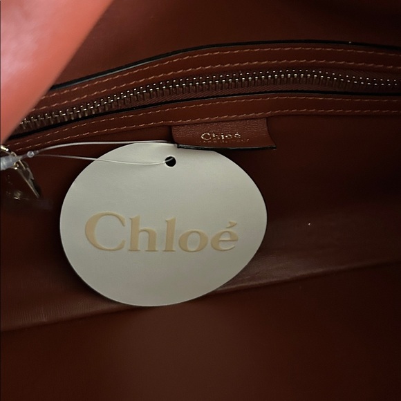 NWT-authentic Chloe JUANA  medium scalloped patchwork bag with gold chain - Picture 7 of 11